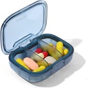 3 Compartment 알약 상자, 방습 알약 상자, 주머니 지갑을 위한 여행 알약 조직자, 매일 휴대용 약 비타민 상자, 물고기 기름 상자, 보충교재 상자