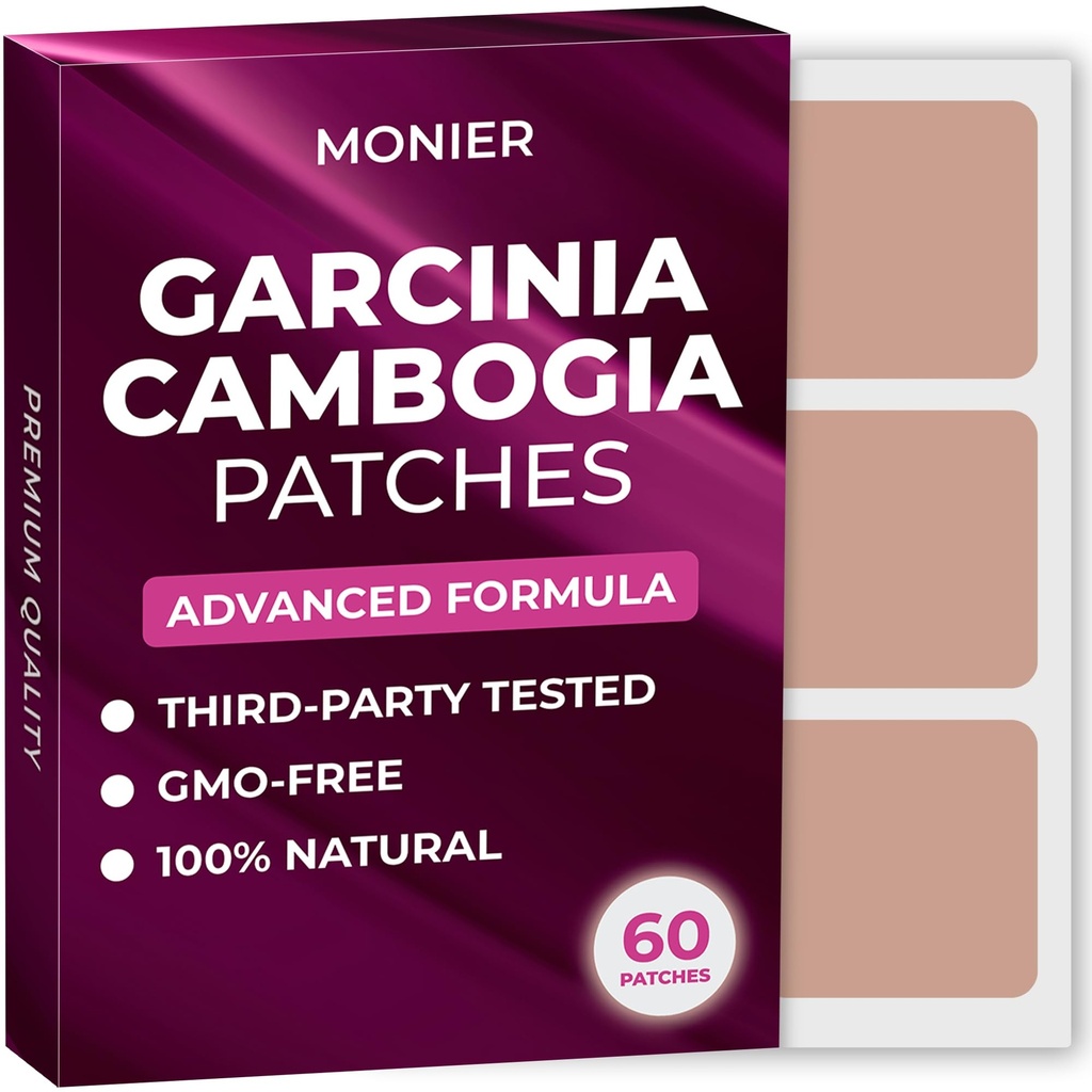 MONIER Garcinia Cambogia Patch (60) - 여성과 남성을위한 100 % 천연 패치 - B12 및 칼륨 - 에너지, 초점 및 바디 지원 - 향상된 공식