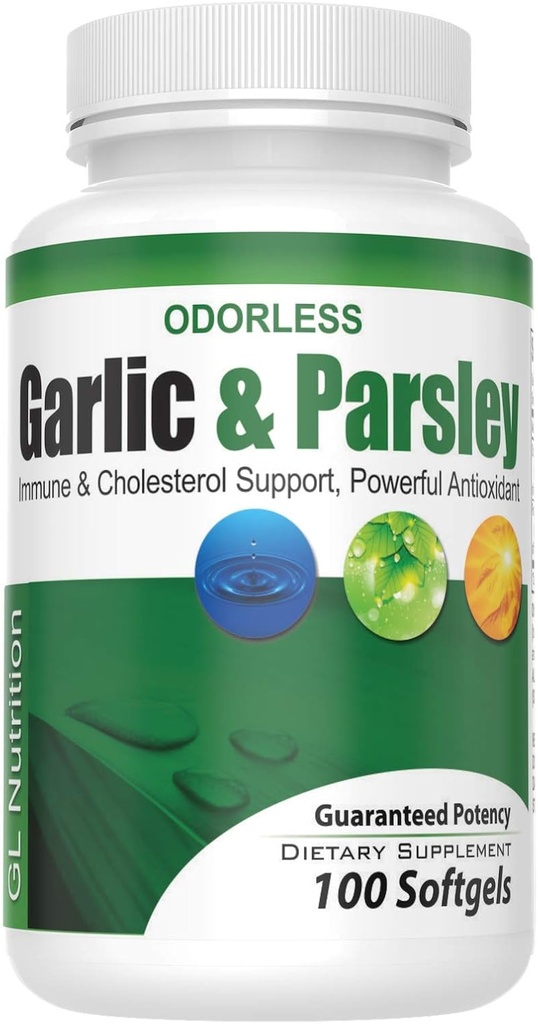 All-Natural 무취 마늘과 Parsley Detox 보충 Softgels, 100 Softgels