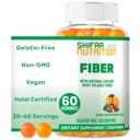 SHIFAA NUTRITION Halal & Gluten Free Fiber Gummies for Kids & Adults | 4g, 30-60 서빙 | 60 구미 | 소화 건강, 면역력 및 구트 건강 향상 | Vegan Prebiotic | Non-GMO, 젤라틴 프리