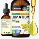 BIO KRAUTER Lomatium Root Tincture - 채식 호흡 지원 보충교재 - Lomatium Dissectum 액체 추출물 - 알코올 및 설탕 무료 - 2 Fl.Oz.
