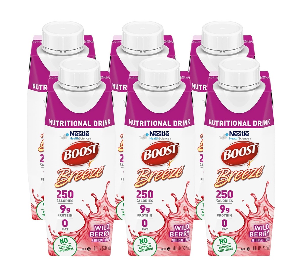 부스트 브리즈 영양 음료 와일드 베리, 8 Fl Oz (6 팩)