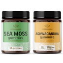 HERBAMAMA 바다 Moss와 Ashwagandha 키트 - Bladderwrack & Ashwagandha 루트 Gummies와 1600 mg 바다 Mos의 번들 - Vegan, Non-GMO, Gelatin-Free - 2 팩
