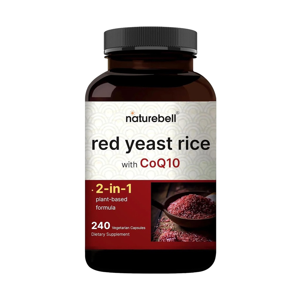 CoQ10, 240 Veggie 캡슐을 가진 빨간 효모 밥 | 진보된 심장 건강 초본 보충교재 – 에너지 & 심장 건강을 위한 산화 방지제 지원 – Non-GMO