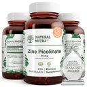 자연적인 Nutra 아연 Picolinate 30 mg, 두 배 힘, 익지않는 및 순수한, 성장과 면역 지원을 위한 높게 생물 유효한 보충교재, 도움 지원 대사 체계, Decrease 일반적인 찬 250 캡슐을 돕습니다