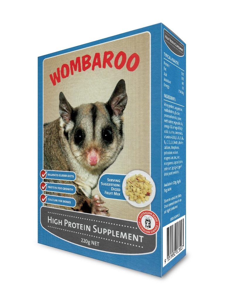 설탕 글라이더와 비행 다람쥐, 즉시 HPW - 7.7 온스 (220 그램)를 위한 Wombaroo 높은 단백질 보충교재