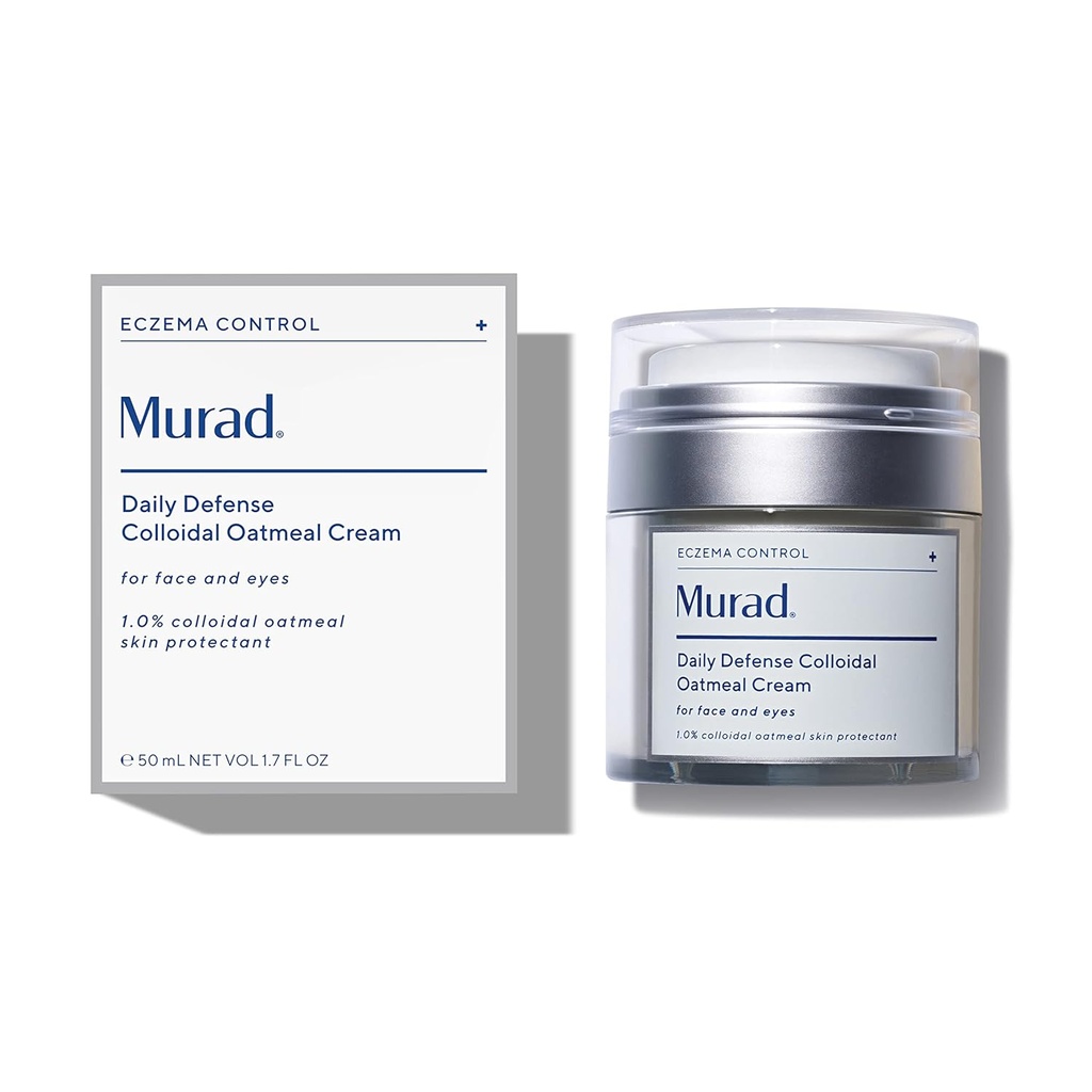 Murad Eczema Control Daily Defense Colloidal Oatmeal Cream – Redness and Itch Relief Face Moisturizer - Soothing and Hydrating 피부 관리 치료, 1.7 Fl Oz