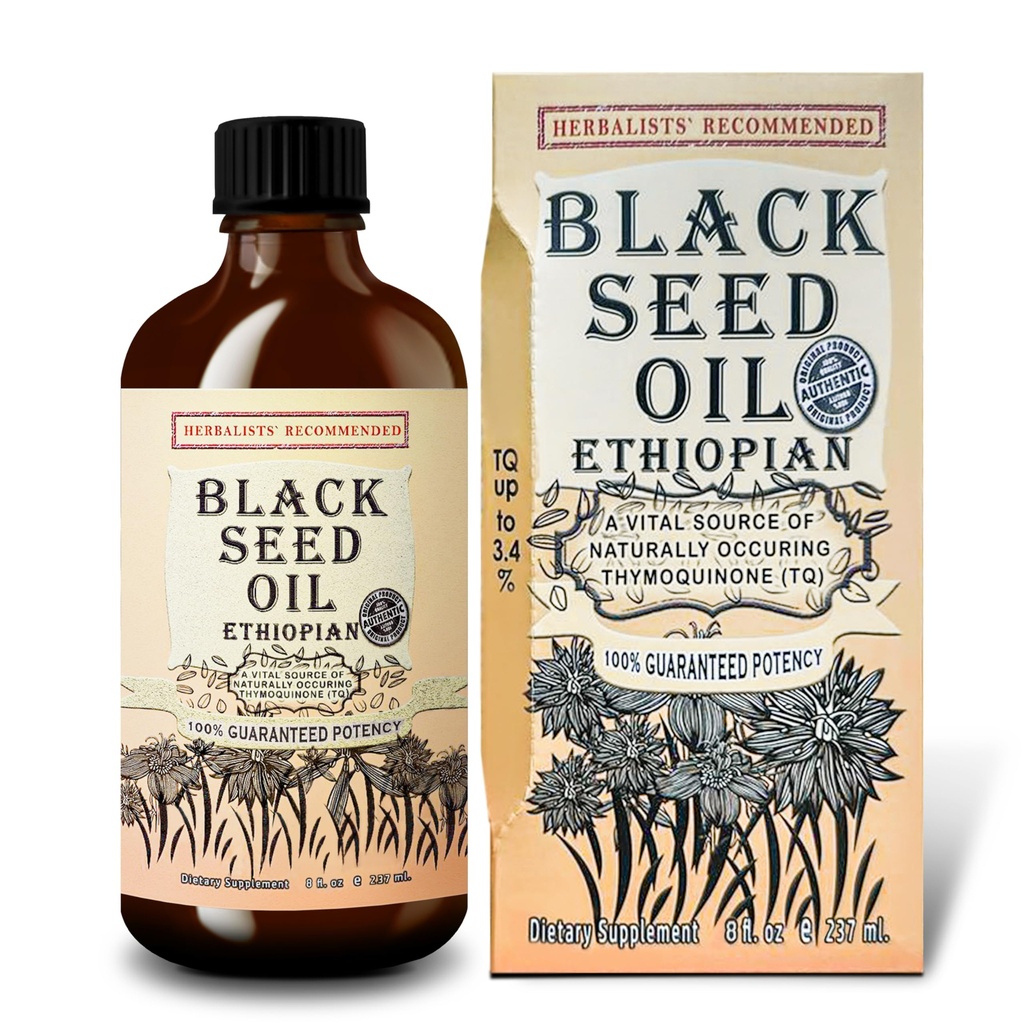 블랙 씨 오일 8 온스-냉각 프레스 에티오피아 블랙 Cumin Nigella Sativa, 3X Thymoquinone, 유리 병에 100 % 순수 & 유기 액체 - Immune, 헤어 및 피부 건강을 지원합니다