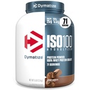 Dymatize ISO100 Whey Protein Powder Isolate, 미식가 초콜릿, 단백질 25g, 5 파운드, 5.5g BCAAs, 미만 120 Cal., 글루텐 무료, 1g 지방, 1g 설탕, 2g 캐비 (71 서빙)