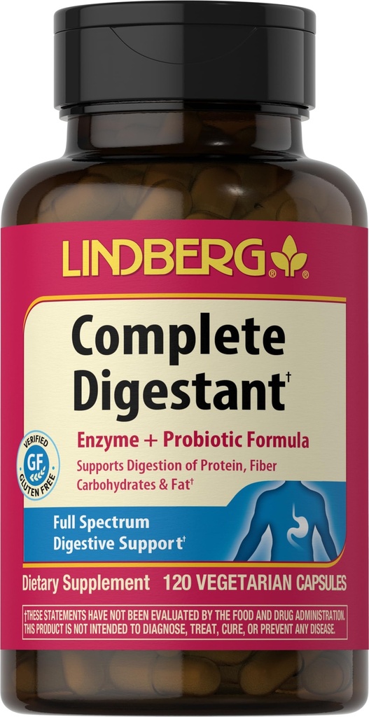 Lindberg는 Pancreatin와 Betain 염산염, 120의 캡슐을 가진 소화기 다 효소 공식을 완료합니다
