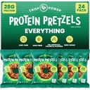 Crisp 힘 단백질 Pretzels, 모든 것, 높은 단백질 Vegan Keto 식사, 28 G 식물 기반 단백질, 낮은 Carb Crunchy Pretzel 스낵, 설탕 무료, 씨앗 오일 없음, 1.75 oz 가방, 24 팩