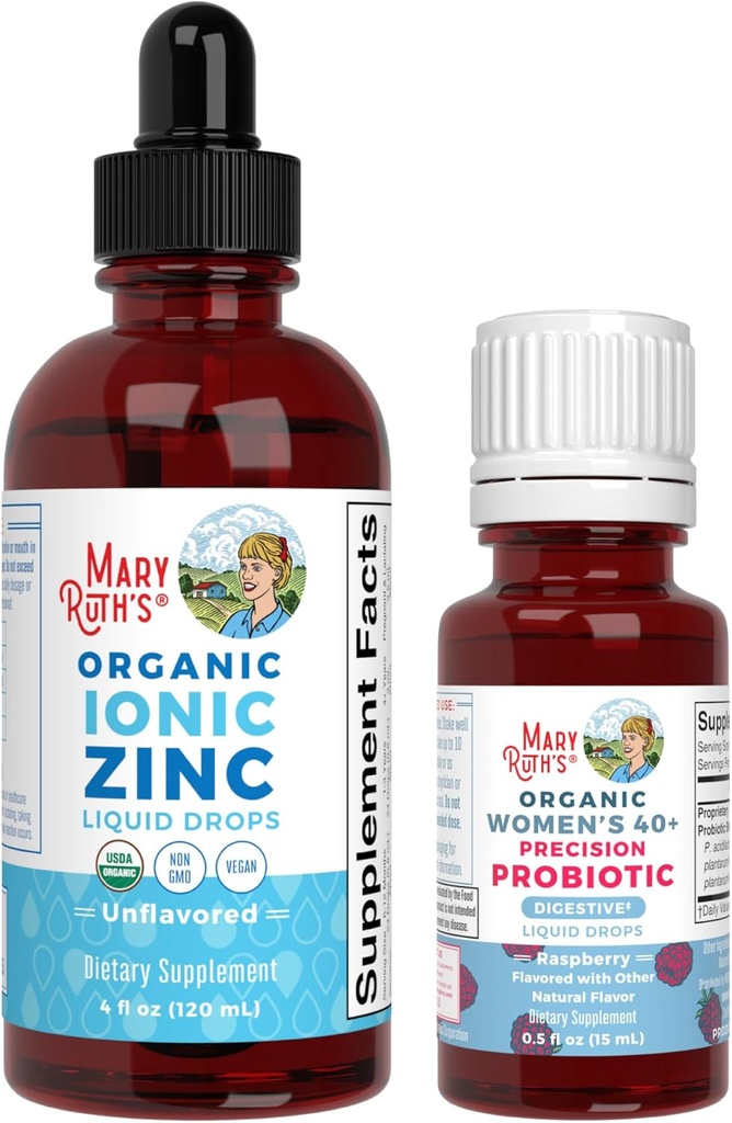 MaryRuth Organics Probiotic Digestion (Raspberry) 여성 40 + 및 아연 드롭 | 클린 라벨 프로젝트 Verified® | Gut Health and Immunity 비타민 | Vegan, Non-GMO, 글루텐 프리