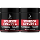 Graviola Soursop 캡슐을 남겨 - 2 팩 50 캡슐 100 일 공급 - 11in1 Elderberry, Turmeric, Ginger, Milk Thistle, Cranberry & More - 지원 계류, 면역 및 신체 건강