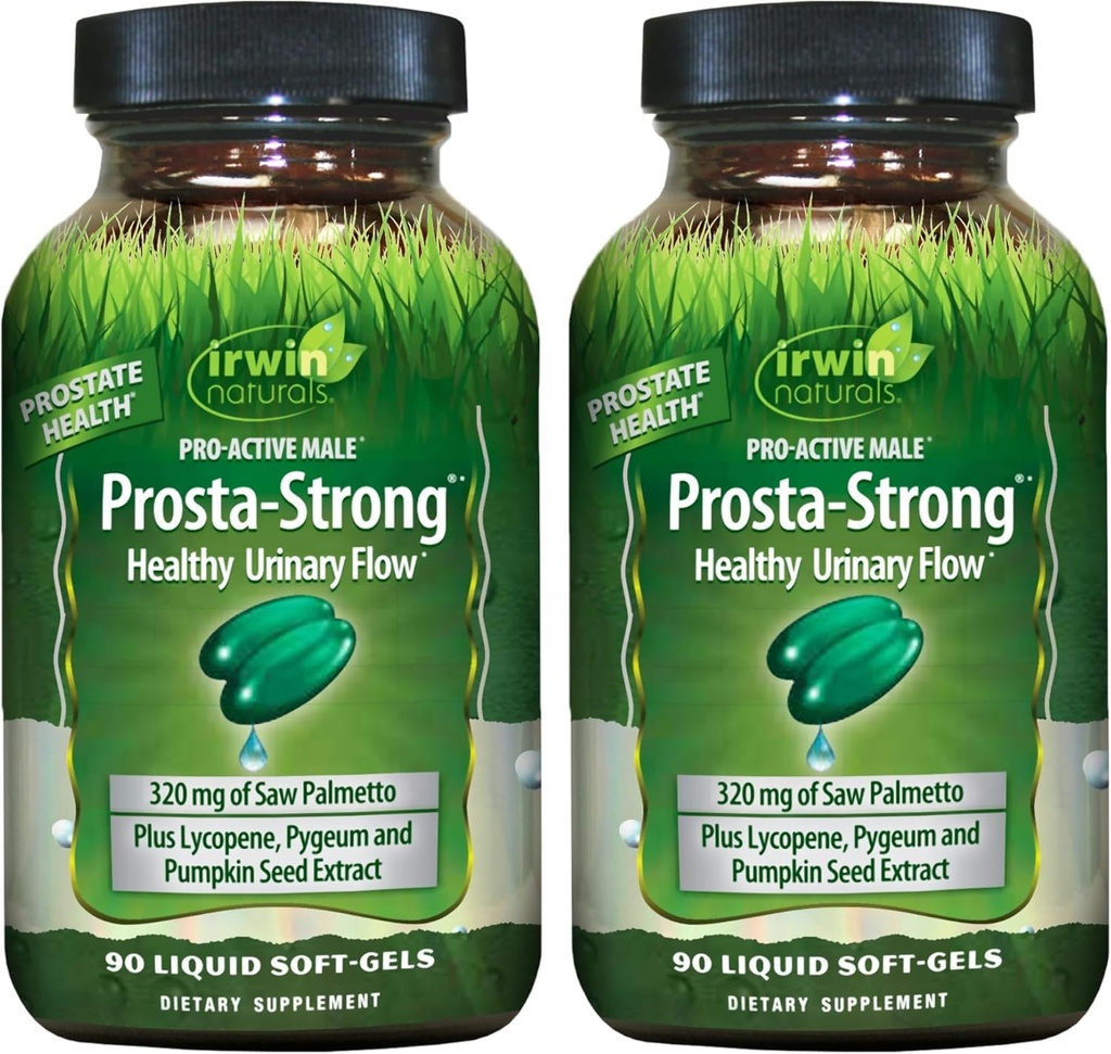 Irwin Naturals Prosta-Strong - Saw Palmetto, Lycopene, Pumpkin Seed & More - 90 액체 Softgels (팩 2)