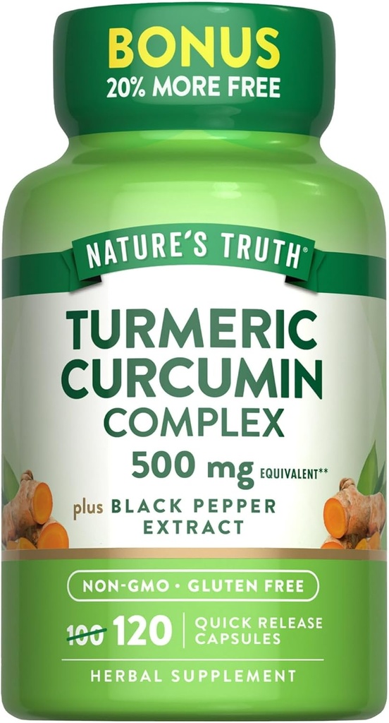 Nature's Truth Turmeric Curcumin Complex 500 mg Plus Black Pepper Extract, 12 ... - 팩 구매 및 저장 (팩 2)