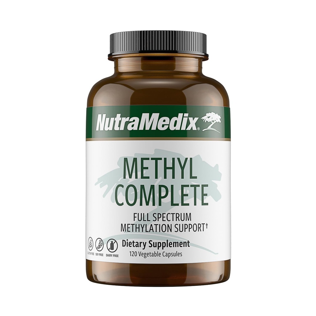NutraMedix Methyl Complete - 완전한 메틸화 & 에너지 지원 캡슐 - 비타민 B2, B6, B12 & Folate - Creatine Monohydrate & Betaine 무수 (120 조사)로 -