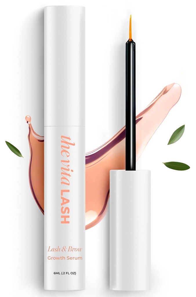 속눈썹 & 브레이징 강화 세럼 | Fuller, Longer Eyelashes & thicker Brow를 위한 고급 래쉬 성장 세럼 | Vegan, Hydrating Lash Serum, 6 ml - 2 fl oz