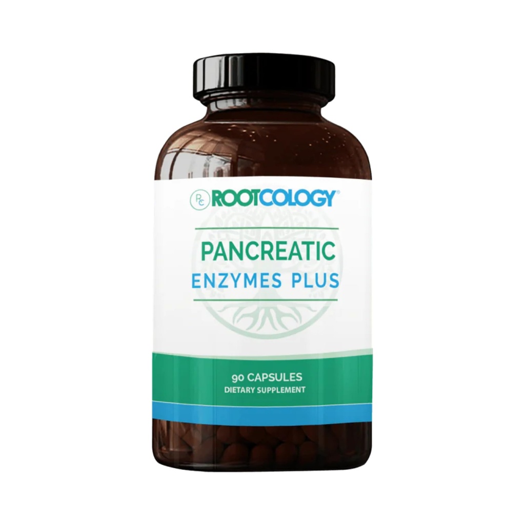 Dr. Izabella Wentz의 뿌리학 | Pancreatic Enzymes Plus | Enteric coated Lipase, Protease & Amylase Blend with Bromelain | 90 캡슐