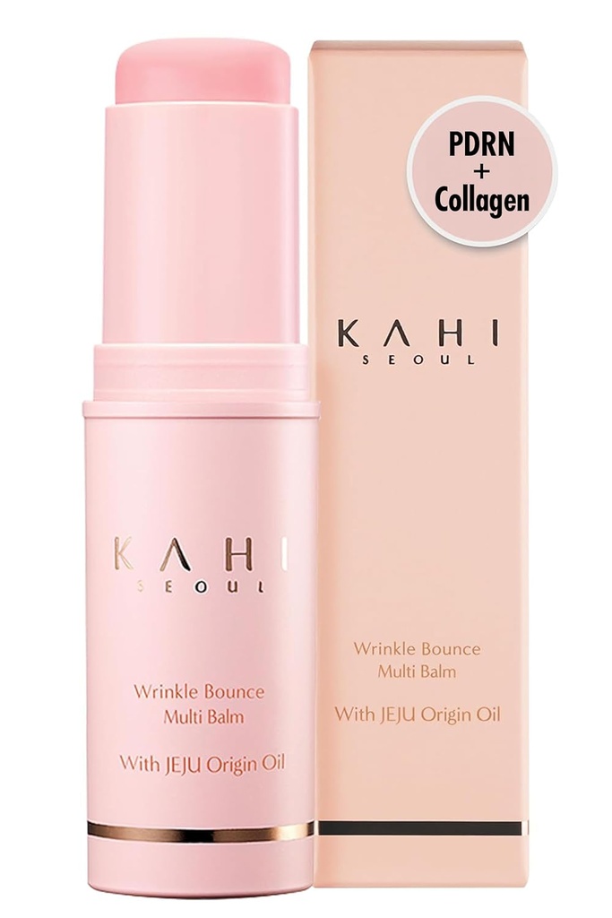 KAHI Wrinkle Bounce Multi Balm Stick | PDRN Collagen Wrinkle Stick | 한국어 스킨 케어 |All-in-One Hydrating Lip Balm Eye Cream Neck Cream Base & Face Mist 수분 발름