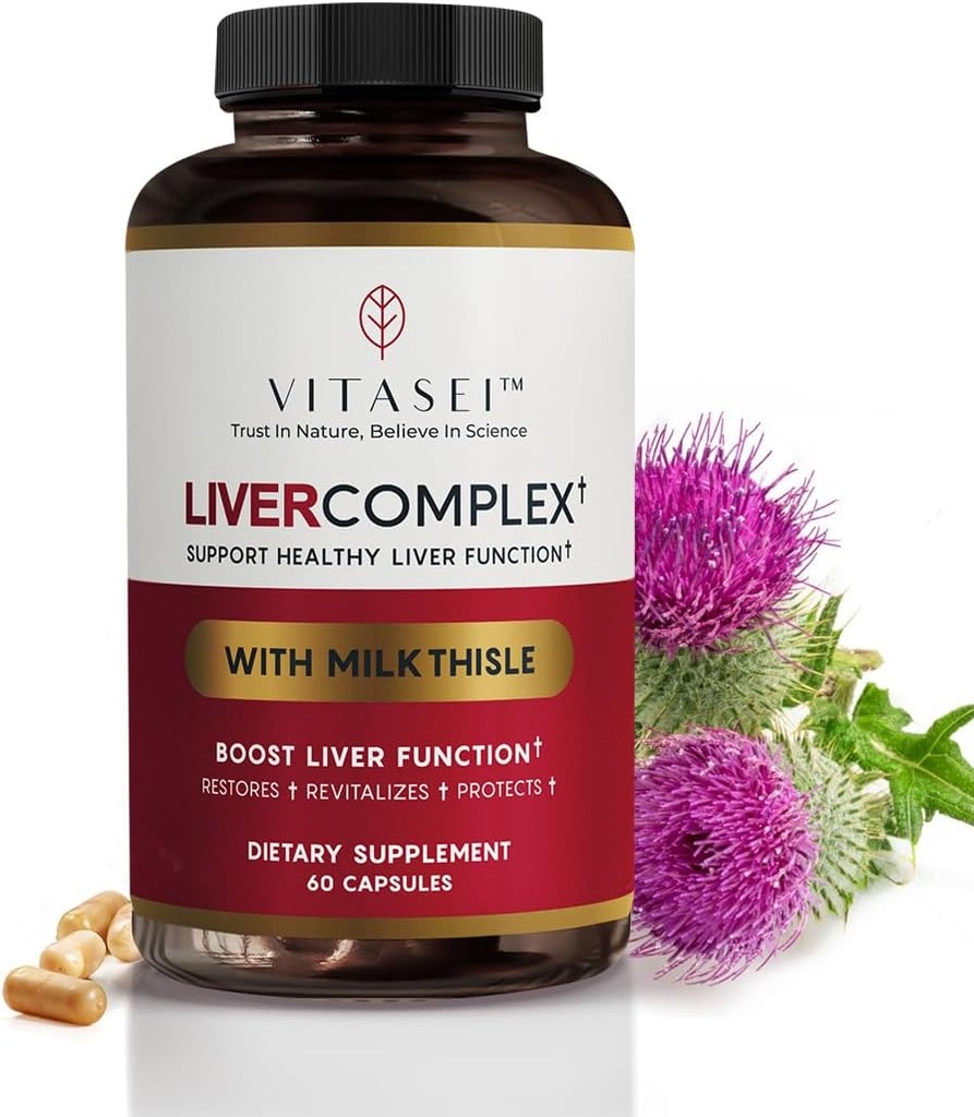 VITASEI Liver Cleanse Detox & Repair, Liver Complex W/Milk Thistle Extract, Garcinia, Curcumin C3, 지원 초본 다이어트 보충, 여성 및 남성, 60 캡슐에 대한 해독 포뮬