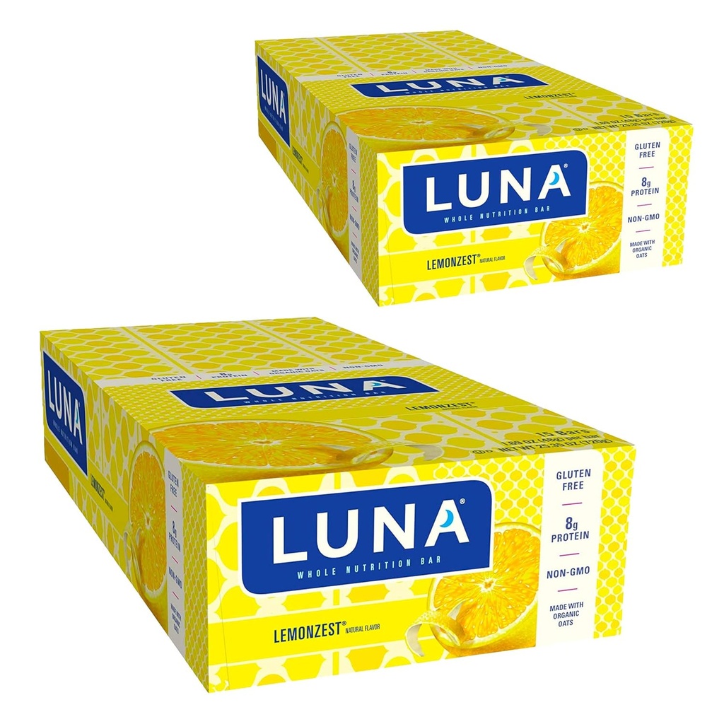 LUNA BAR - 글루텐 무료 바 - 레몬 조끼 맛 - (1.69 오운스 스낵 바, 30 개)