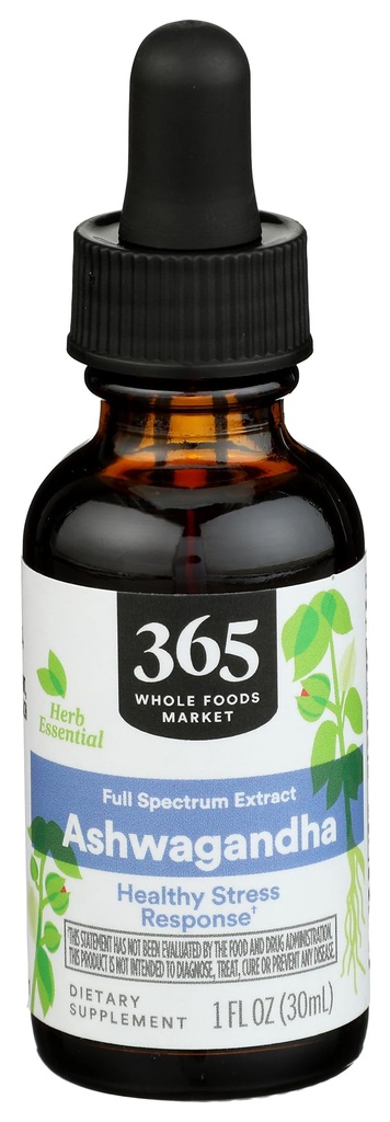 전체 식품 시장의 365, Ashwagandha Full Spectrum Extract, 건강한 스트레스 응답, 1 Fl Oz
