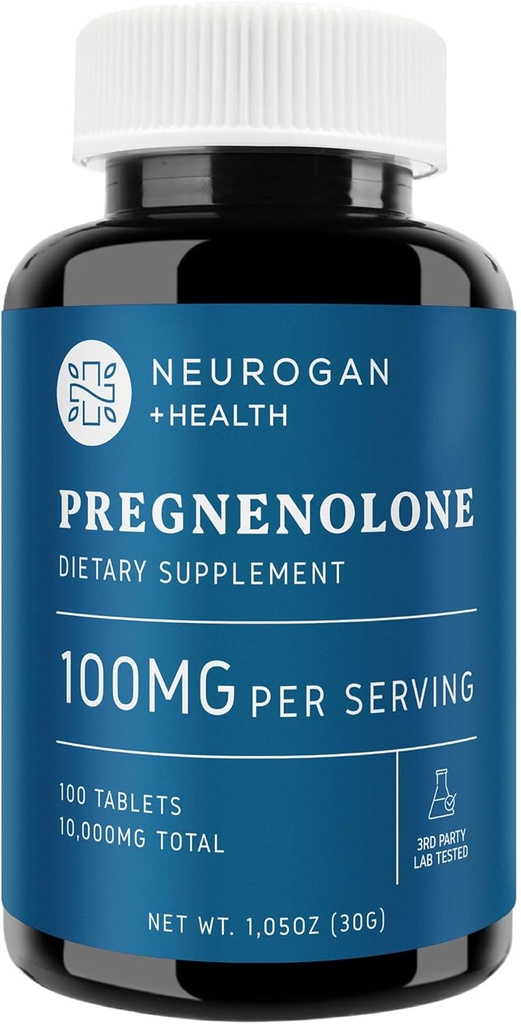 Neurogan Pregnenolone 보충교재 100 mg 서빙 당 - 100개의 정제 - 자연적인 Prohormone 지원 호르몬 균형 & 건강한 시효 - 미국에서 하는 비 GMO-
