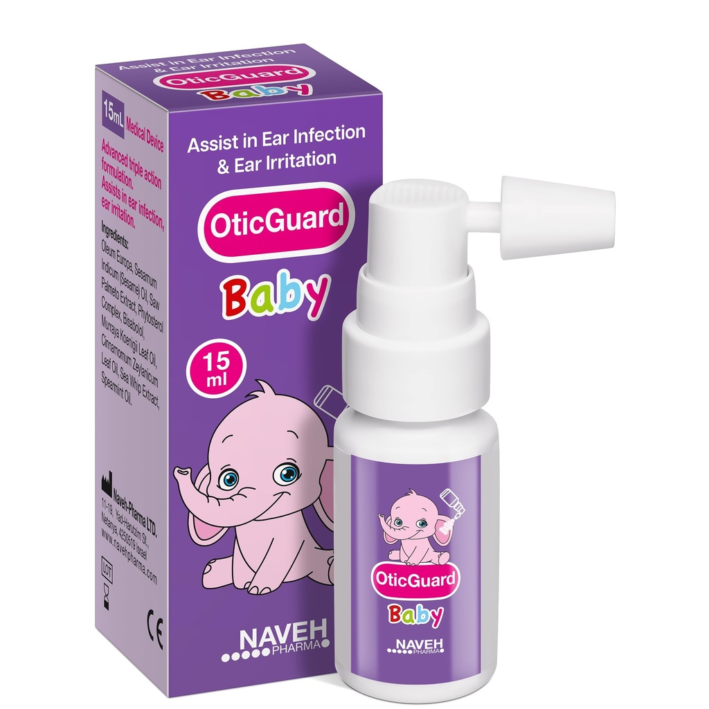 NAVEH PHARMA Otic Guard 아기 귀 드롭 - 귀 왁스 제거 및 감염 구호를위한 천연 귀 오일 - 아기, 유아 및 어린이를위한 Gentle Ear Cleaner - Soothes Itchy Ears & Swimmer의 귀