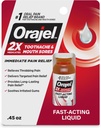 Orajel 2X Medicated 두통 & 입 Sores 액체, 0.45 fl oz