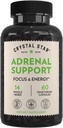 Crystal Star Adrenal Support Supplement (60 캡슐) - 스트레스 완화 및 중독 피로를위한 매일 초본 Cortisol 보충 - Siberian Eleuthero, Licorice, Uva Ursi, Astragalus & Fo-ti - 비 GMO