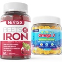 철 Gummies 2 팩 + 아이 오메가 3 Gummies 2 팩