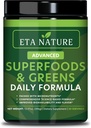 50 슈퍼 그린 분말 - 과일과 야채와 녹색 슈퍼 푸드 분말 보충 교재 - 에너지, 소화, 활력 및 면역성이 뛰어난 슈퍼 그린 분말 - 30 서빙 채식주의자 및 비 GMO