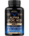 알파 Lipoic 산 600mg - Nerve, 에너지 및 대사 지원을 위한 ALA 보충교재 산화 방지제 - Benfotiamine, B1 & B12를 가진 여분 힘 - 실험실은, 비 GMO & Vegan - 120의 캡슐, 2 달 공급을 시험했습니다