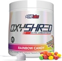 EHP Labs OxyShred Pre 운동 분말 - L 글루타민 & Acetyl L 카르니틴, 에너지 부스트 음료를 가진 Preworkout 분말 - 무지개 사탕, 60의 서빙