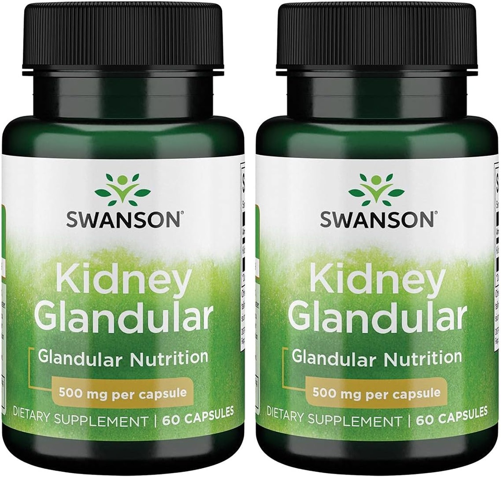 Swanson Kidney Glandular 500 mg 60 모자 2 팩