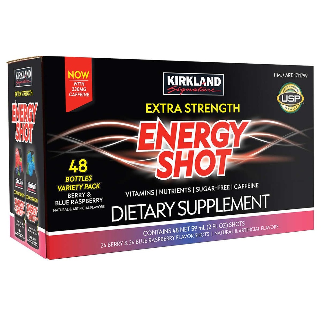 Kirkland Signature Extra Strength Energy Shot, Dietary Supplement : 48 병 다양성 팩 2 Fl Oz