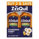 ZzzQuil 액체 수면 보조, 진정 수면, Diphenhydramine 50mg HCl, Chamomile 꿀 맛, 야간 수면 보조 액체, 성인을위한 수면 보조, 2 팩, 24 FL OZ
