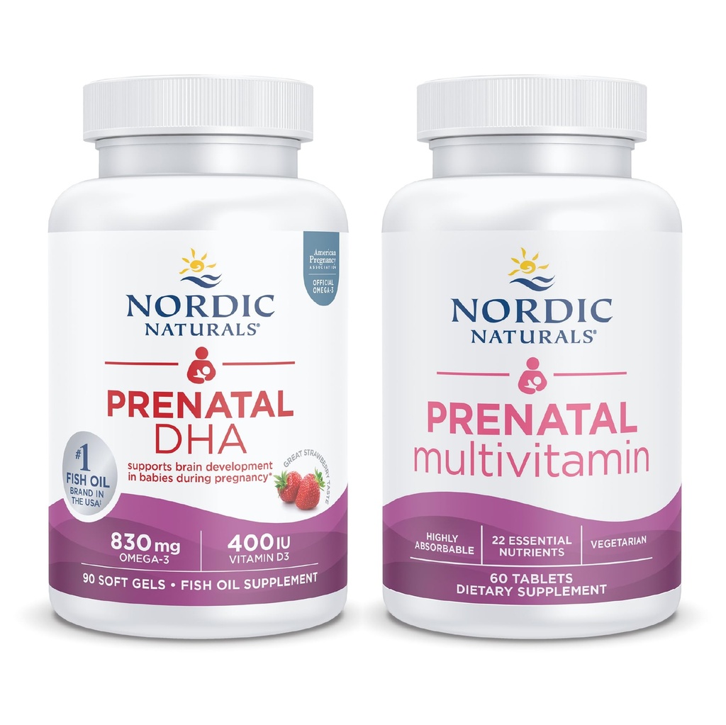 Nordic Naturals Prenatal Starter Pack - Prenatal DHA 및 Prenatal Multivitamin 정제