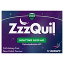 ZzzQuil, 야간 수면 보조 LiquiCaps, 25 mg Diphenhydramine HCl, No.1 수면 보조 브랜드, Non-Habit 성형, 가을 수면 빠른, 12 카운트