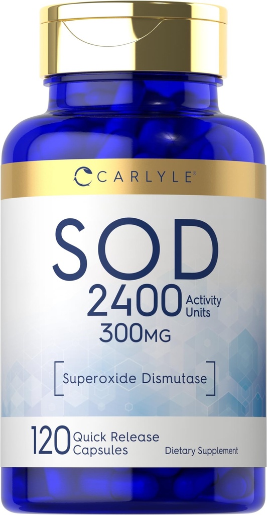 Carlyle S.O.D. 보충교재 캡슐 | 300mg | 120 조사 | Superoxide Dismutase | Non-GMO 및 글루텐 무료
