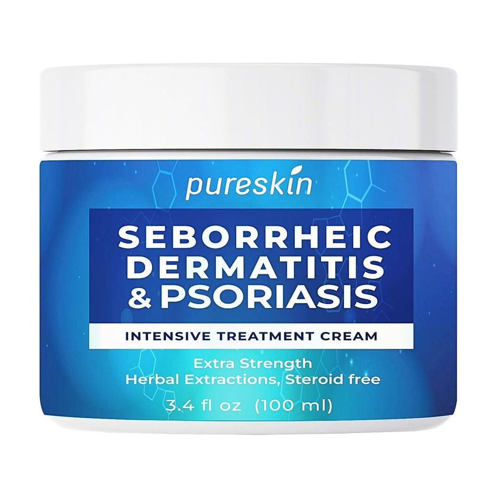 Seborrheic Dermatitis Psoriasis 크림: 항진균성 처리 - 전통적인 초본 주입 - Flaking Irritated Scalp 피부를 위한 기복 - 스테로이드 자유로운 Lasting 결과 3.4 Oz