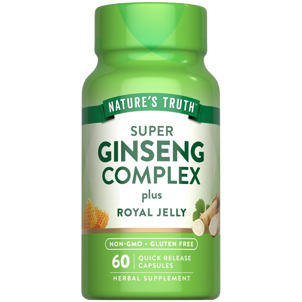 Nature's Truth Super Ginseng Complex | 60 캡슐 | 로얄 젤리 | 비 GMO & 글루텐 프리 보충교재