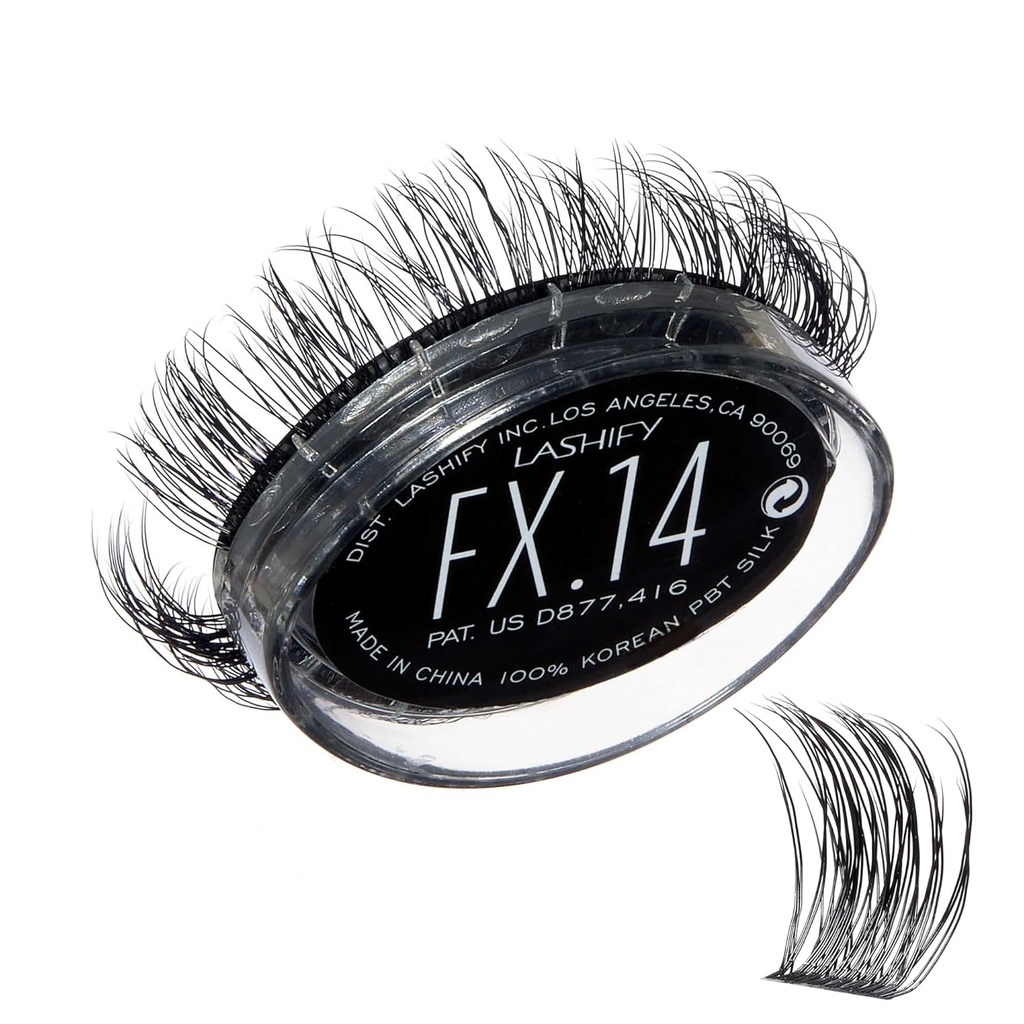 Lashify Fluffy FX 14mm Gossamer DIY Eyelash Extensions Refill, 대부분의 Curliest 및 Fluttery 외관, 검정, 쉬운 False Lashes