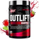 OUTLIFT Amped 최대 투약된 높은 STIM 전 운동 분말, 6G Citrulline, 3.2G beta Alanine, 알파 GPC, CognatiQ, 극단적인 에너지, 대규모 펌프, 힘, 전해질, Nootropics, 과일 펀치, 22의 서빙