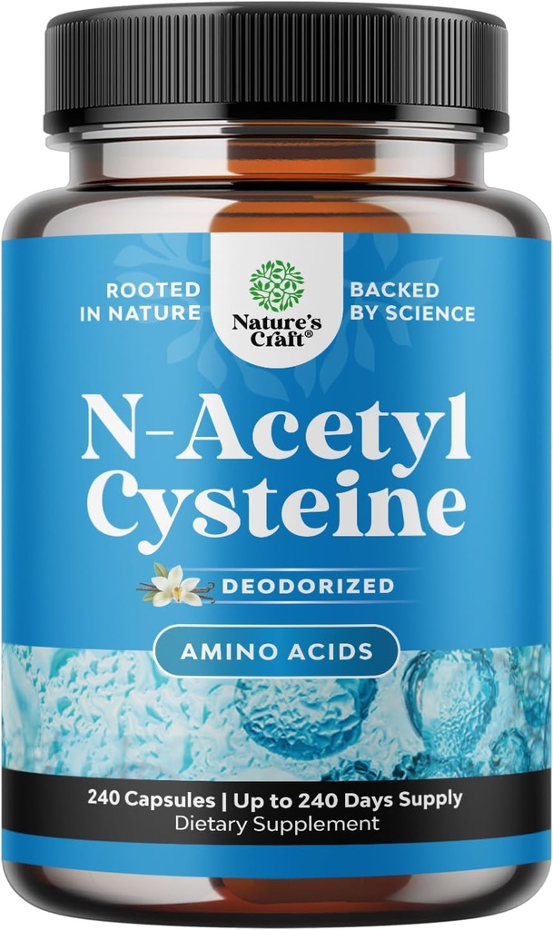 NAC 보충교재 N 아세틸 Cysteine 600mg - Vegan 높은 흡수 비 Smelly NAC 600 mg 캡슐 생강 Precursor for Liver Cleanse Detox & Repair Plus Lung Health and Immunity Support (240ct)