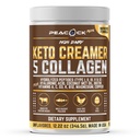 교원질 Keto 커피 크림 분말 12.2 oz - 코코넛 MCT 기름, B12, 마그네슘, 불연성 단백질 분말을 가진 가수분해한 교원질 펩티드, 매끄러운 & 굽기를 위한 설탕 자유로운 커피 크림