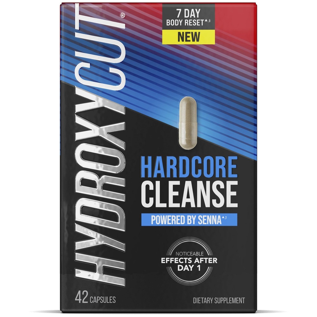 Hydroxycut 하드 코어 Cleanse - 42 캡슐 - 7 일 바디 리셋 남성 & 여성 - Senna 잎 추출물 & Apple Cider Vinegar 포함 - 14 서빙