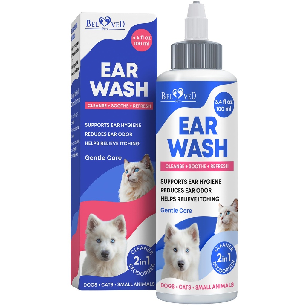 고양이 & 개 귀 클리너 드롭 & 워시 솔루션 - Yeast Otic Infection treatment & Itchy Ear Relief for Pet - 모든 애완 동물에 대한 왁스 제거제 & 플러시 Remedy