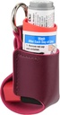 Beautyflier Asthma Inhaler 홀더, 튼튼한 마이크로 화이버 가죽 여행 Handy Inhaler 키 체인 홀더 아이와 성인, Inhaler 포함되지 않는 (빨강)
