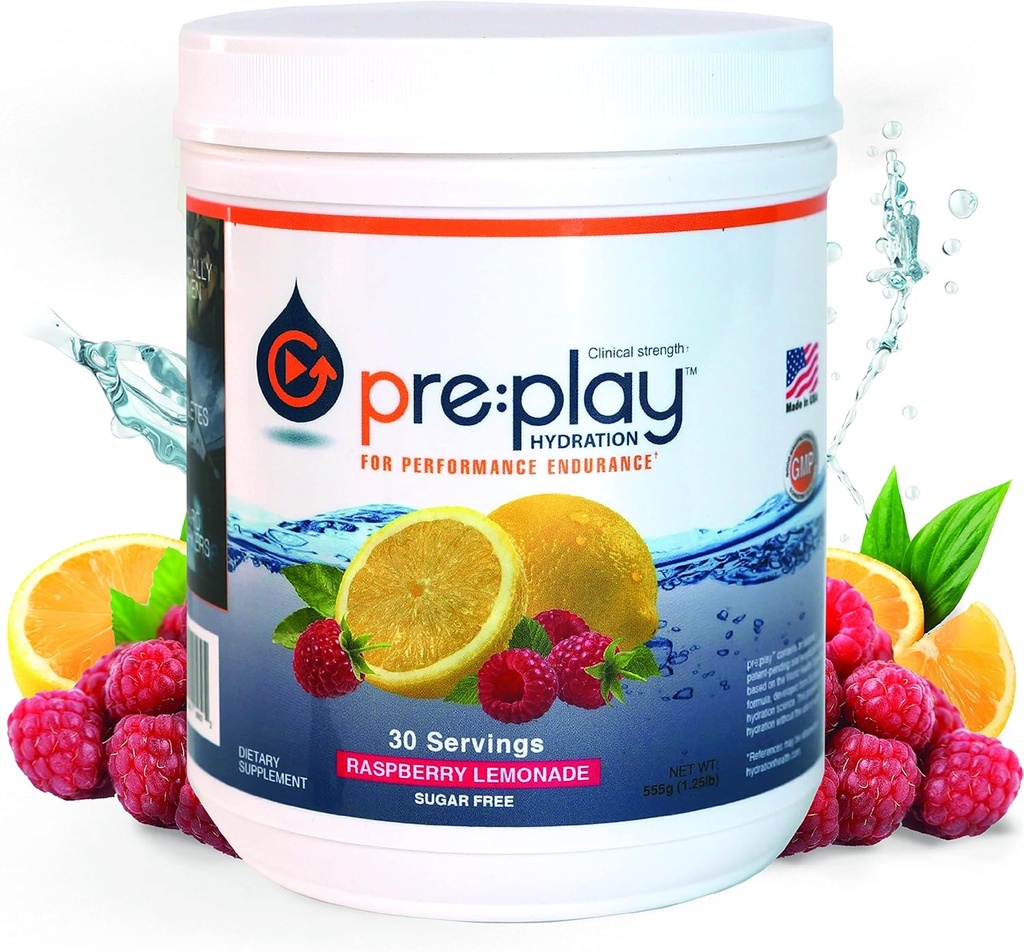 Hydration 및 에너지 음료 분말, 라즈베리 레몬 - 30 서빙 욕조